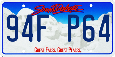 SD license plate 94FP64