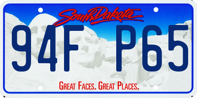 SD license plate 94FP65