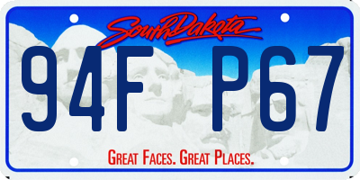 SD license plate 94FP67