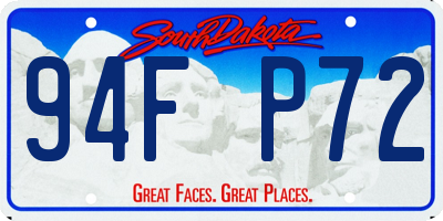 SD license plate 94FP72