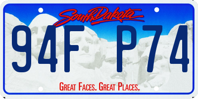 SD license plate 94FP74