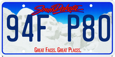 SD license plate 94FP80