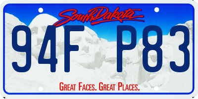SD license plate 94FP83