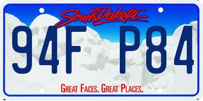 SD license plate 94FP84