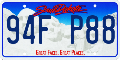 SD license plate 94FP88