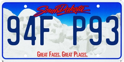 SD license plate 94FP93