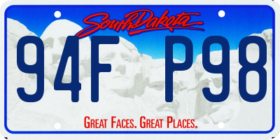 SD license plate 94FP98