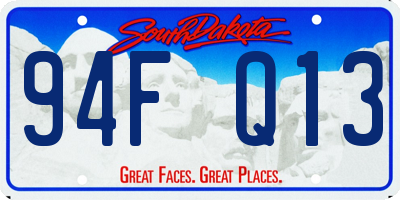 SD license plate 94FQ13