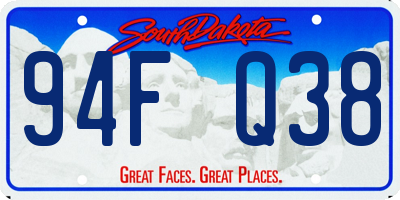 SD license plate 94FQ38
