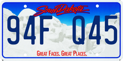 SD license plate 94FQ45