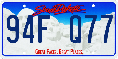 SD license plate 94FQ77