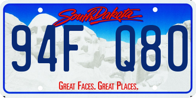 SD license plate 94FQ80