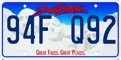 SD license plate 94FQ92