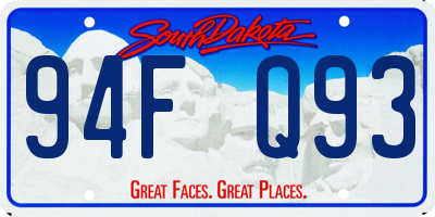 SD license plate 94FQ93
