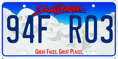 SD license plate 94FR03