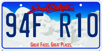 SD license plate 94FR10