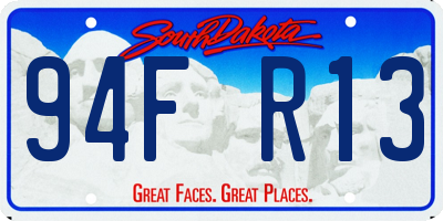 SD license plate 94FR13