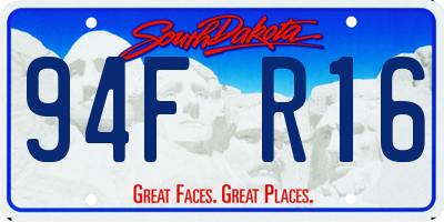 SD license plate 94FR16