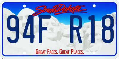 SD license plate 94FR18