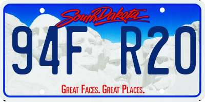SD license plate 94FR20