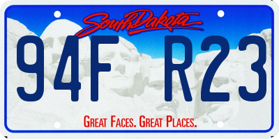 SD license plate 94FR23