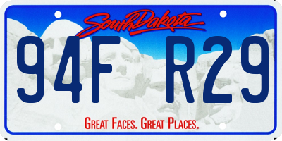 SD license plate 94FR29