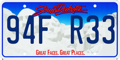 SD license plate 94FR33