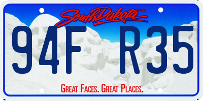 SD license plate 94FR35