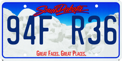 SD license plate 94FR36
