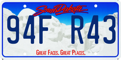SD license plate 94FR43
