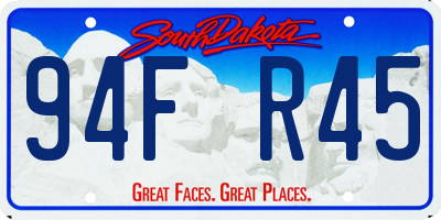 SD license plate 94FR45