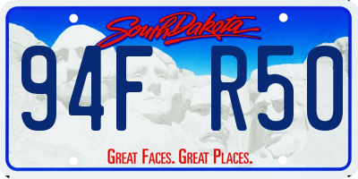 SD license plate 94FR50