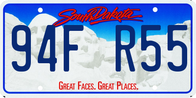 SD license plate 94FR55