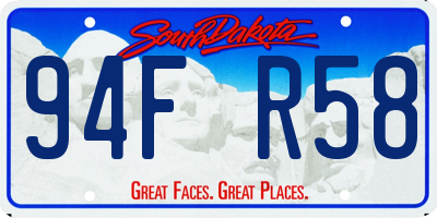 SD license plate 94FR58