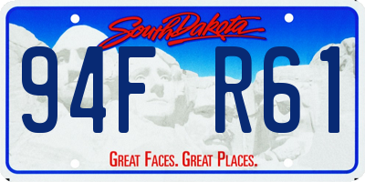 SD license plate 94FR61