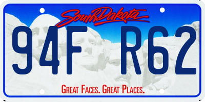 SD license plate 94FR62