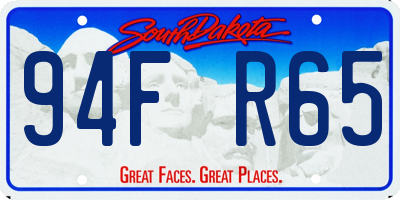 SD license plate 94FR65