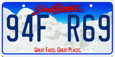 SD license plate 94FR69