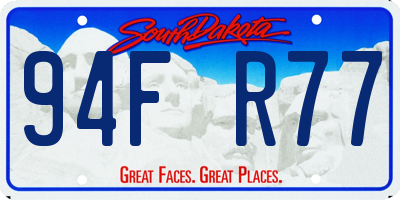 SD license plate 94FR77