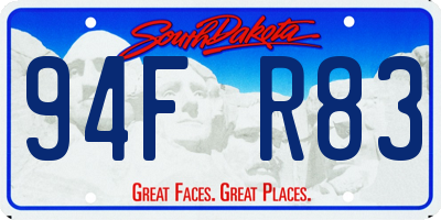SD license plate 94FR83