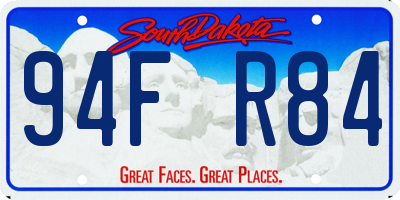 SD license plate 94FR84