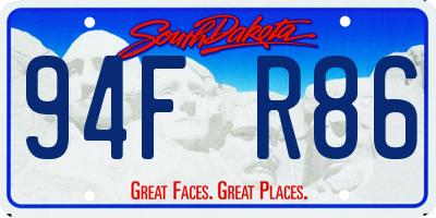 SD license plate 94FR86