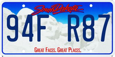 SD license plate 94FR87