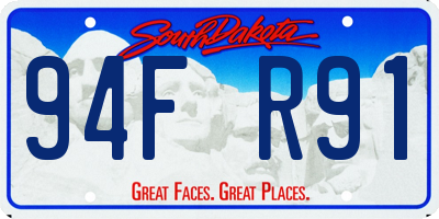 SD license plate 94FR91