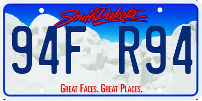 SD license plate 94FR94