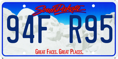 SD license plate 94FR95