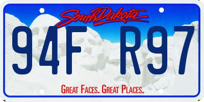 SD license plate 94FR97