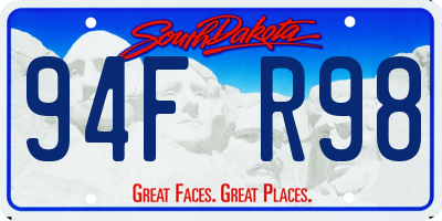 SD license plate 94FR98