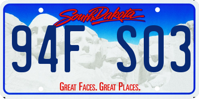 SD license plate 94FS03