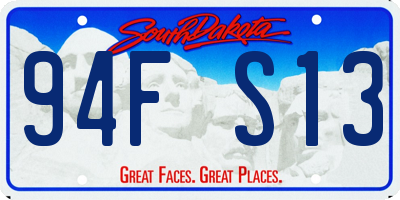SD license plate 94FS13